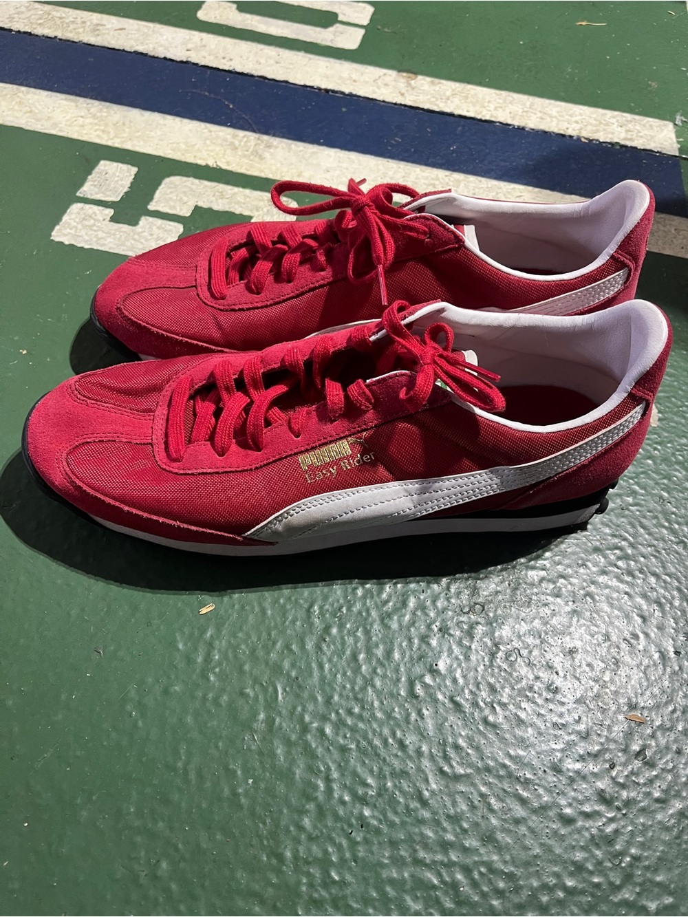 Puma Easy Rider Red and White Sneakers 10.5